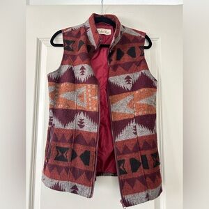 Aztec print vest